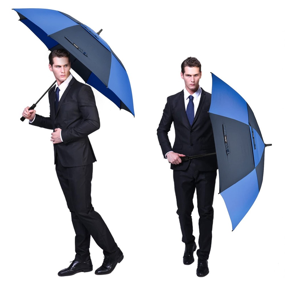 G4Free 62 Inch Automatic Open Golf Umbrella Extra Large Oversize Double Black