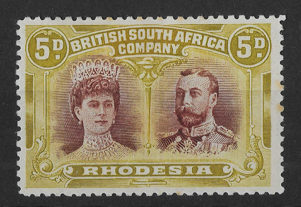 Rhodesia 1910-13 5d Double Head Perf 14 Mint