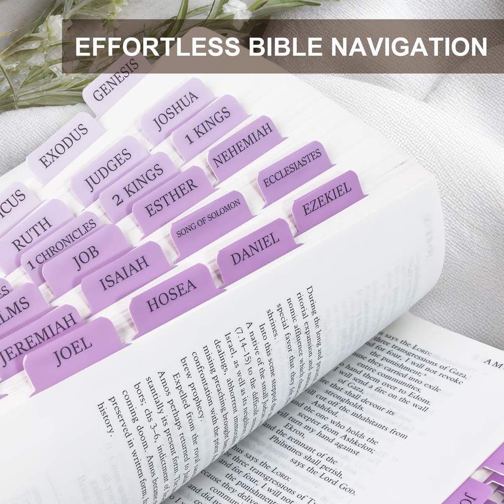 Purple Bible Tabs for Women & Men, Laminated Study