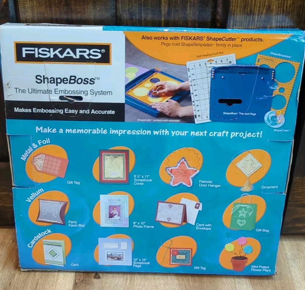 NIB FISKARS Shape Boss Ultimate Embossing System CREATE PROJECTS 3 EASY STEPS
