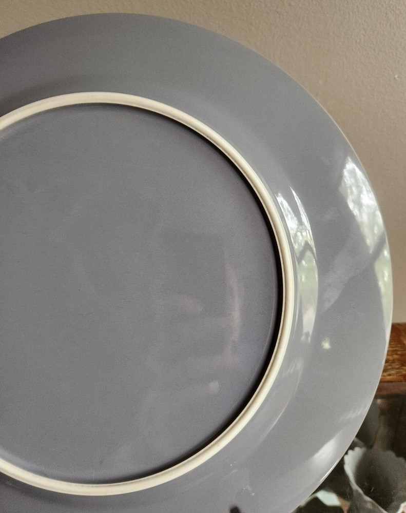 12⅛" Round Gray Serving Platter • Maker Unknown