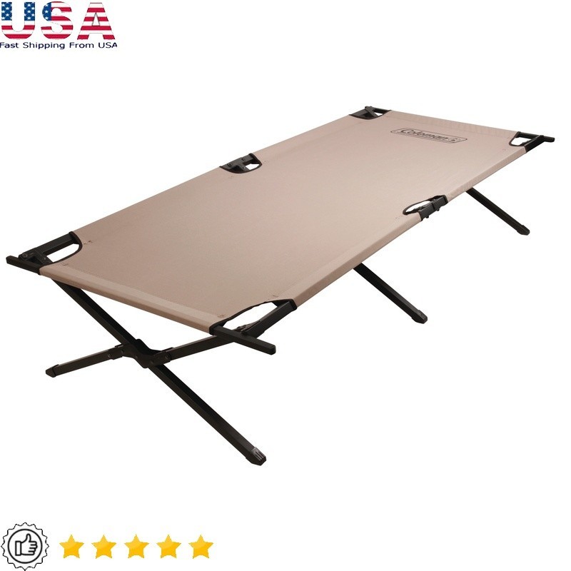 Outdoor Folding Cot Camping Portable Supportive Compact Durable Heavy-Duty Frame