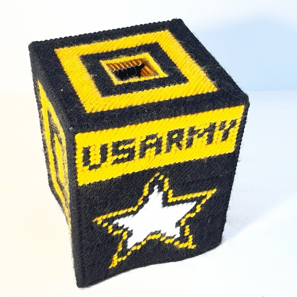 US Army Tissue Box Cover Square Handmade