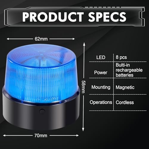 LE228 (Mini) — LED USB Rechargeable Strobe Beacon | Selectable Rotation & Blue