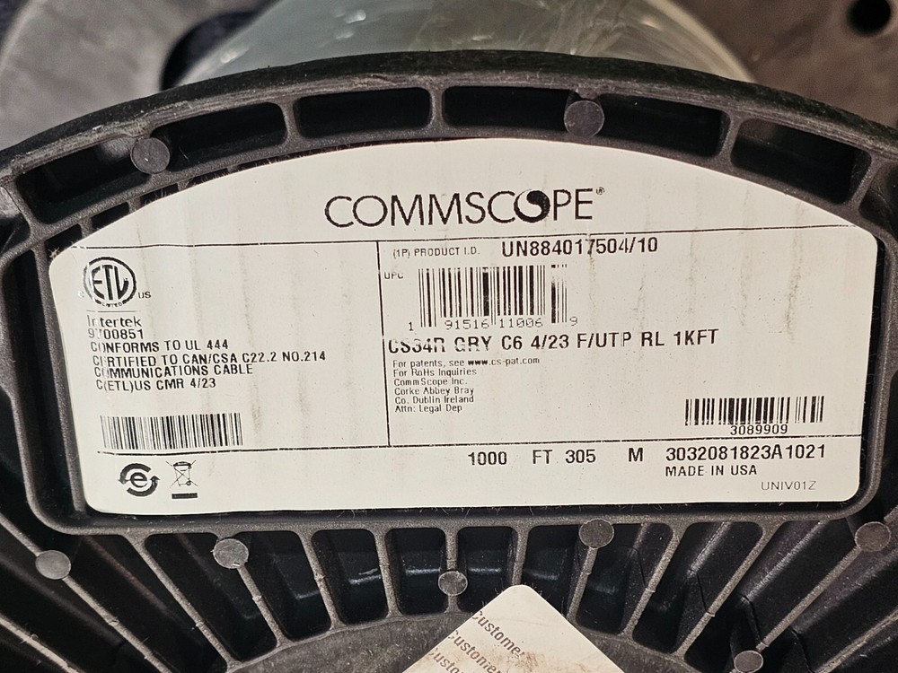 Commscope UN884017504/10 1000 ft. CS34R Cat6 WebTrak Riser Shield Network Cable