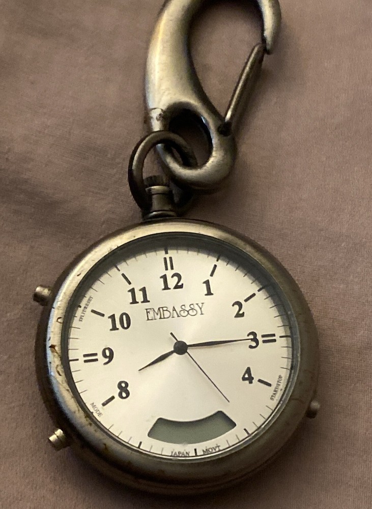 Embassy Men’s Pocket Watch Silver With Eagle On Back Not Working