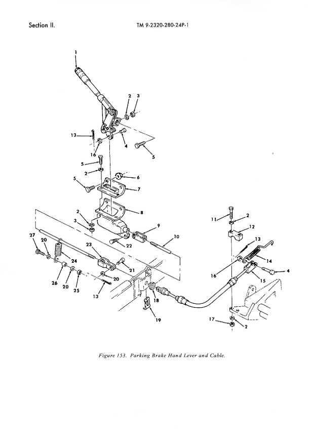 Parking brake control cable assmy./HMMWV 2590-01-212-4955