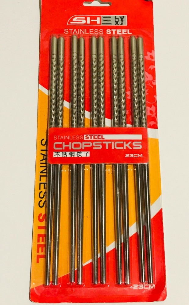 Stainless Steel Chopsticks 5 Pairs/pack