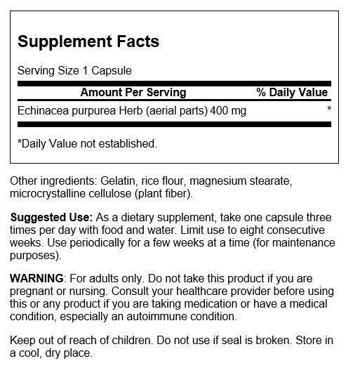 Swanson Echinacea 400 mg 100 Capsules