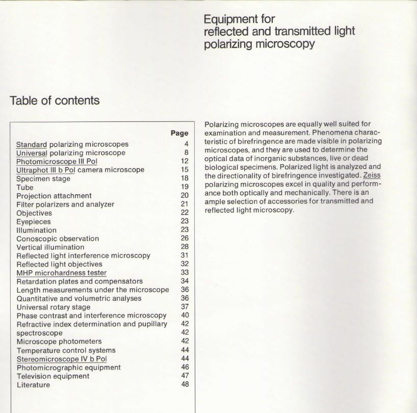 Zeiss Equipment for Polarizing Microscope Reflected & Transmitted Light on CD