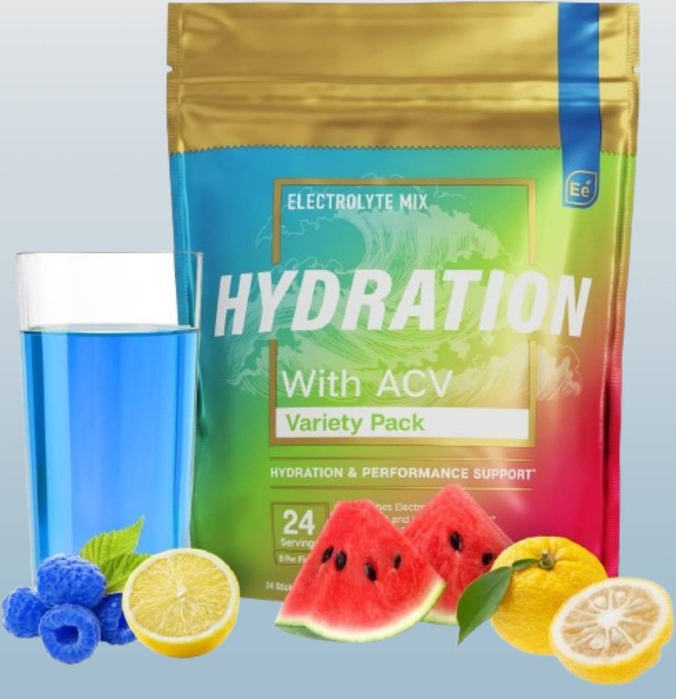 Essential Elements Hydration Packets Electrolytes Powder Sugar Free 24 Sticks AC