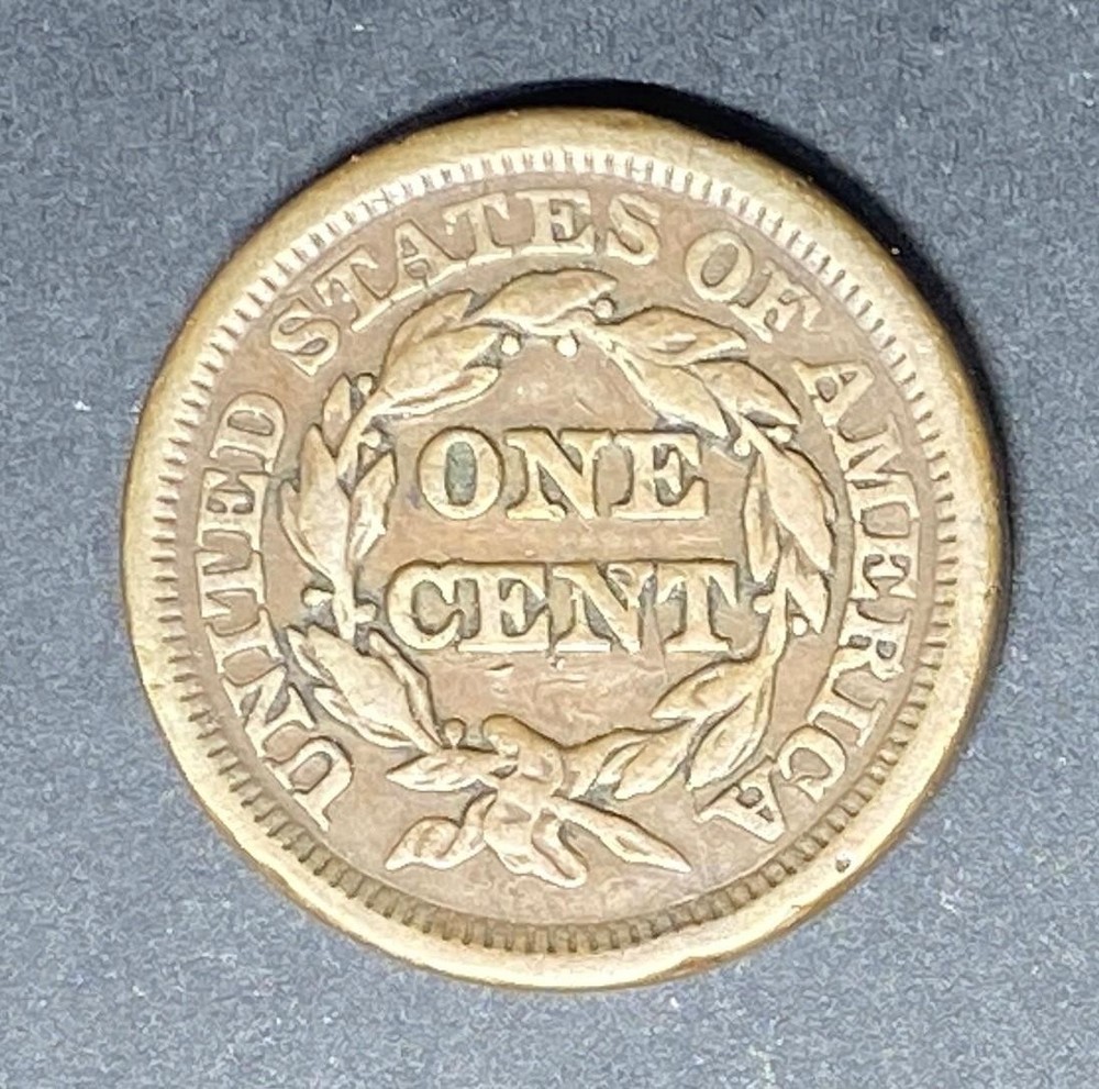 1848 Coronet Type 1c Large Cent - VF