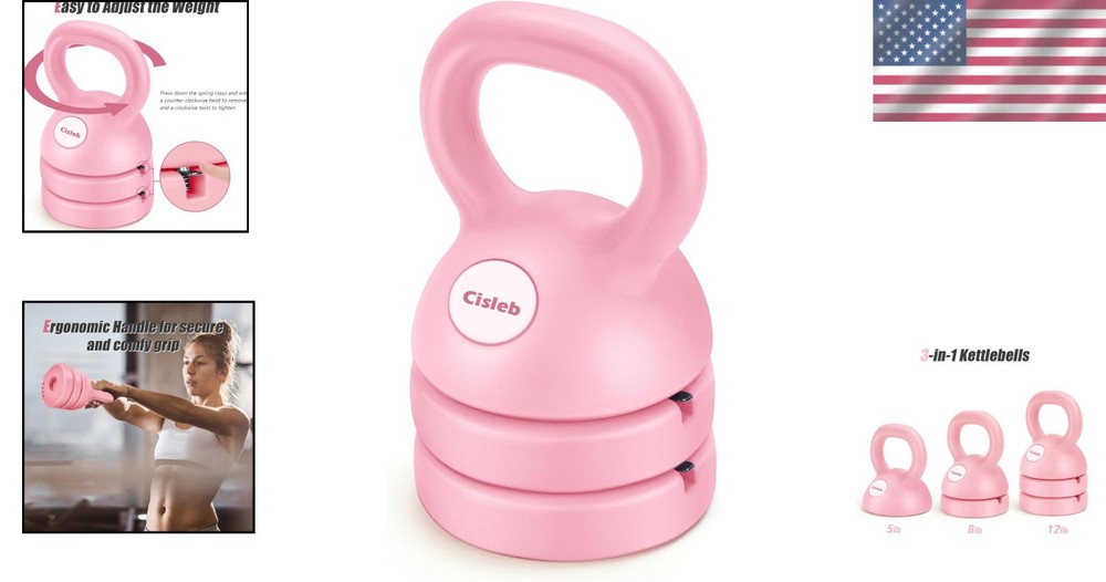 Compact Adjustable Kettlebell Weight Set: 5-12lbs for Effortless Home Workouts
