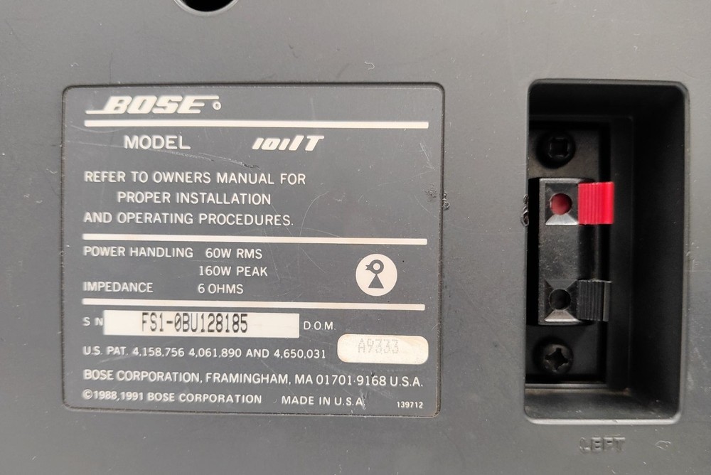 BOSE 101IT Speaker System Black Compact Operation Confiremd