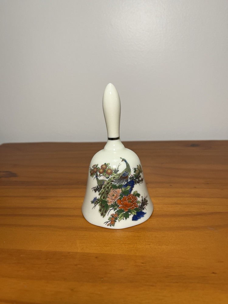 Vintage Oriental Ceramic Peacock Bell Japan