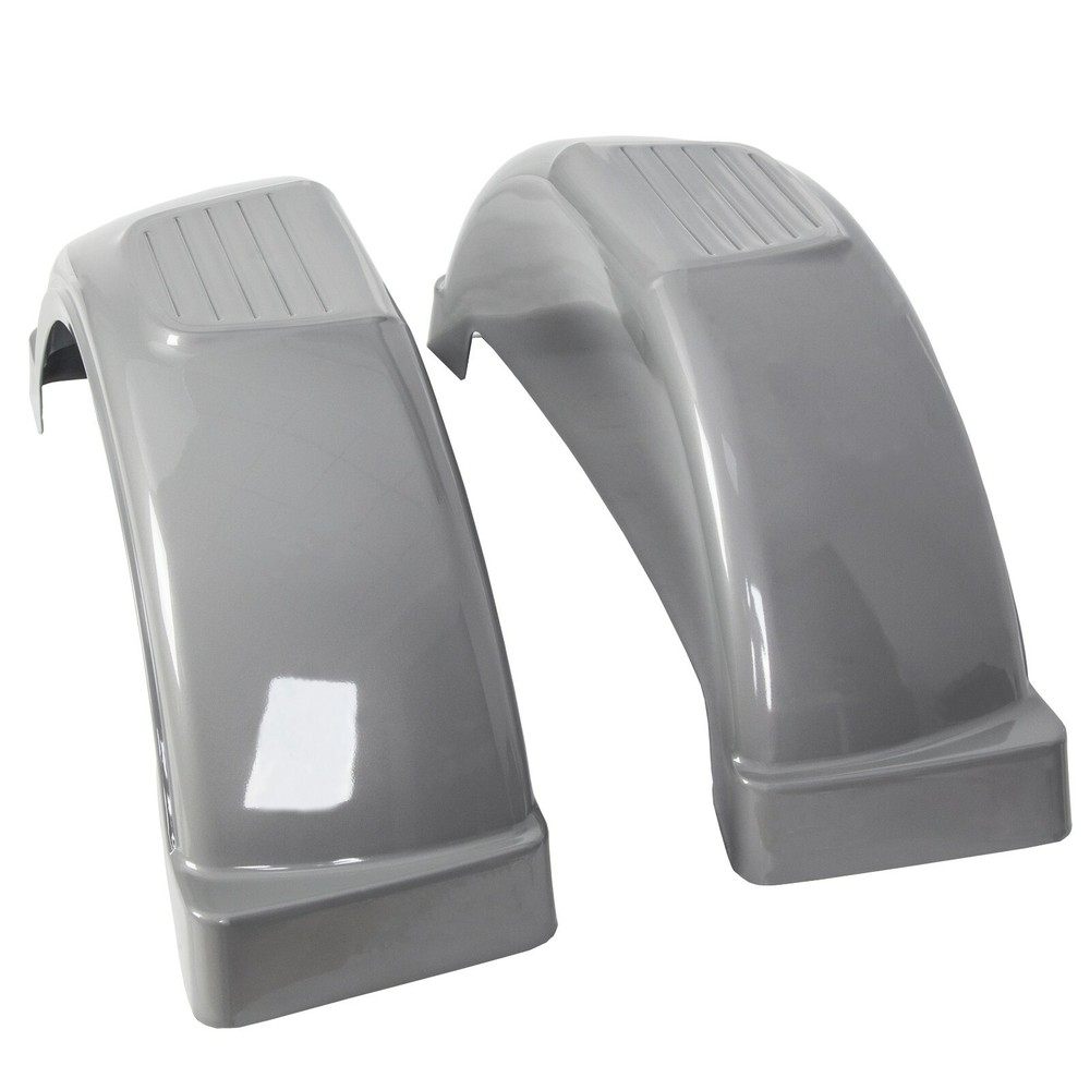 Set Of 2 Single Axle Trailer Fenders w/ Top Step For 13" Wheels Tires Skirt Boat