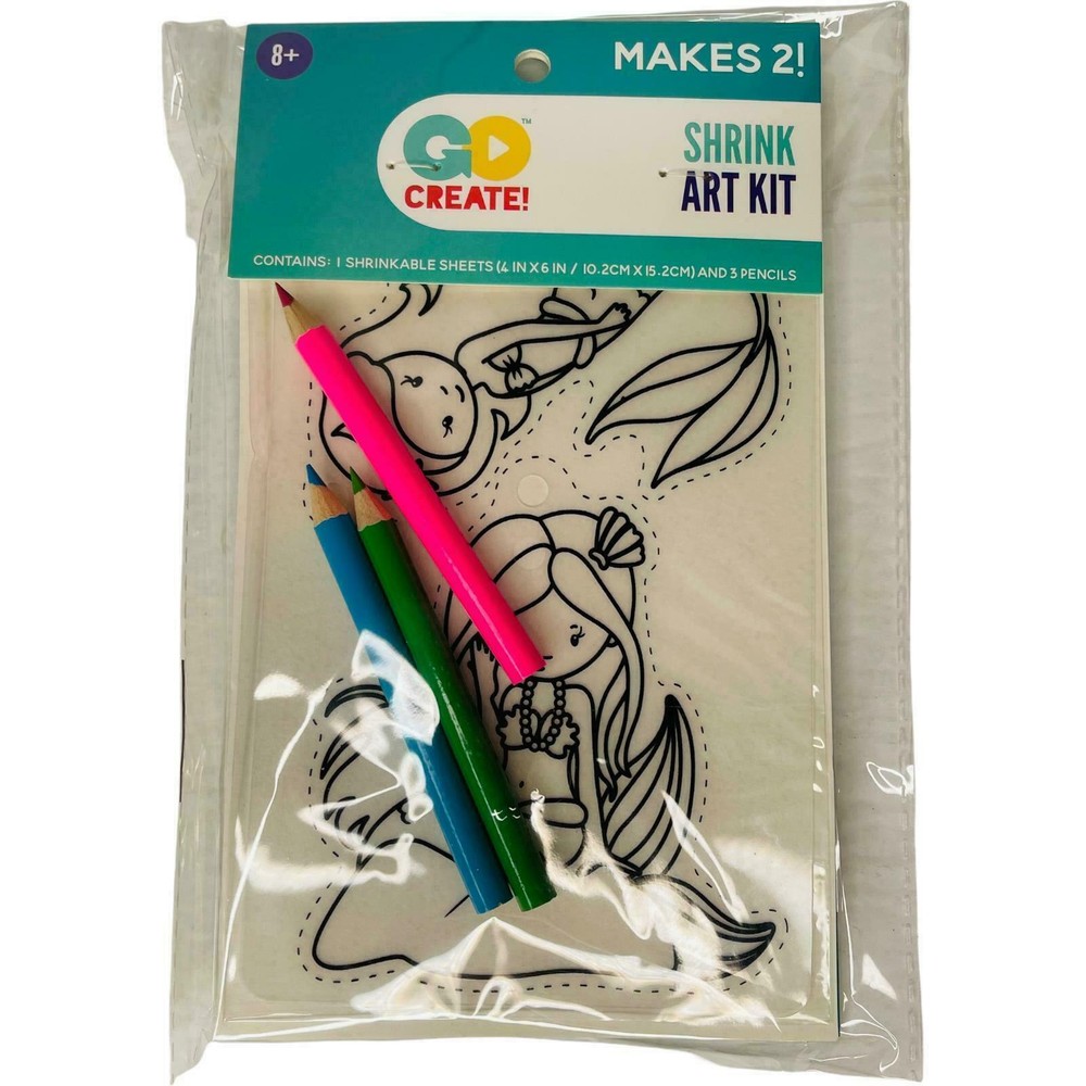 New Image Group Shrink Art Kit Mermaids Makes 2 Go Create