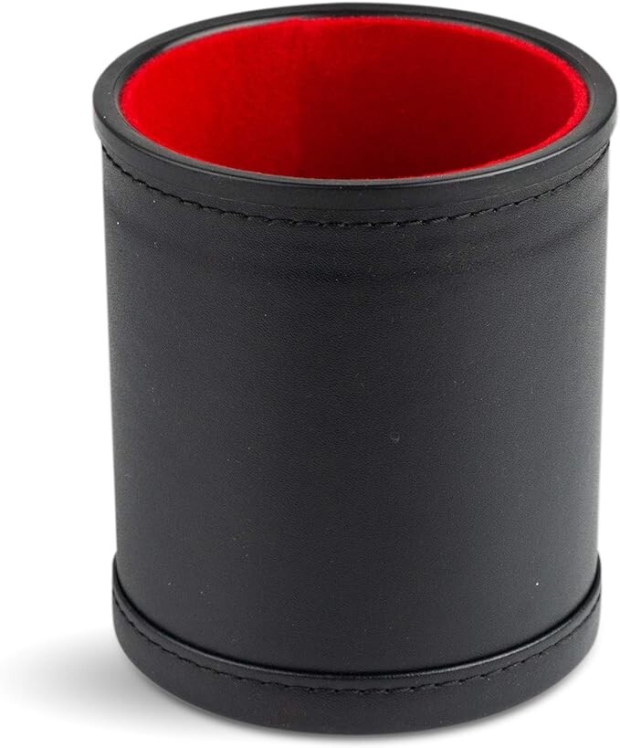 Leather Dice Cup with Red Felt Lining