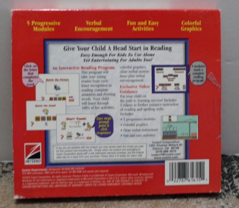 PHONICS 4 KIDS PC CD-ROM software windows