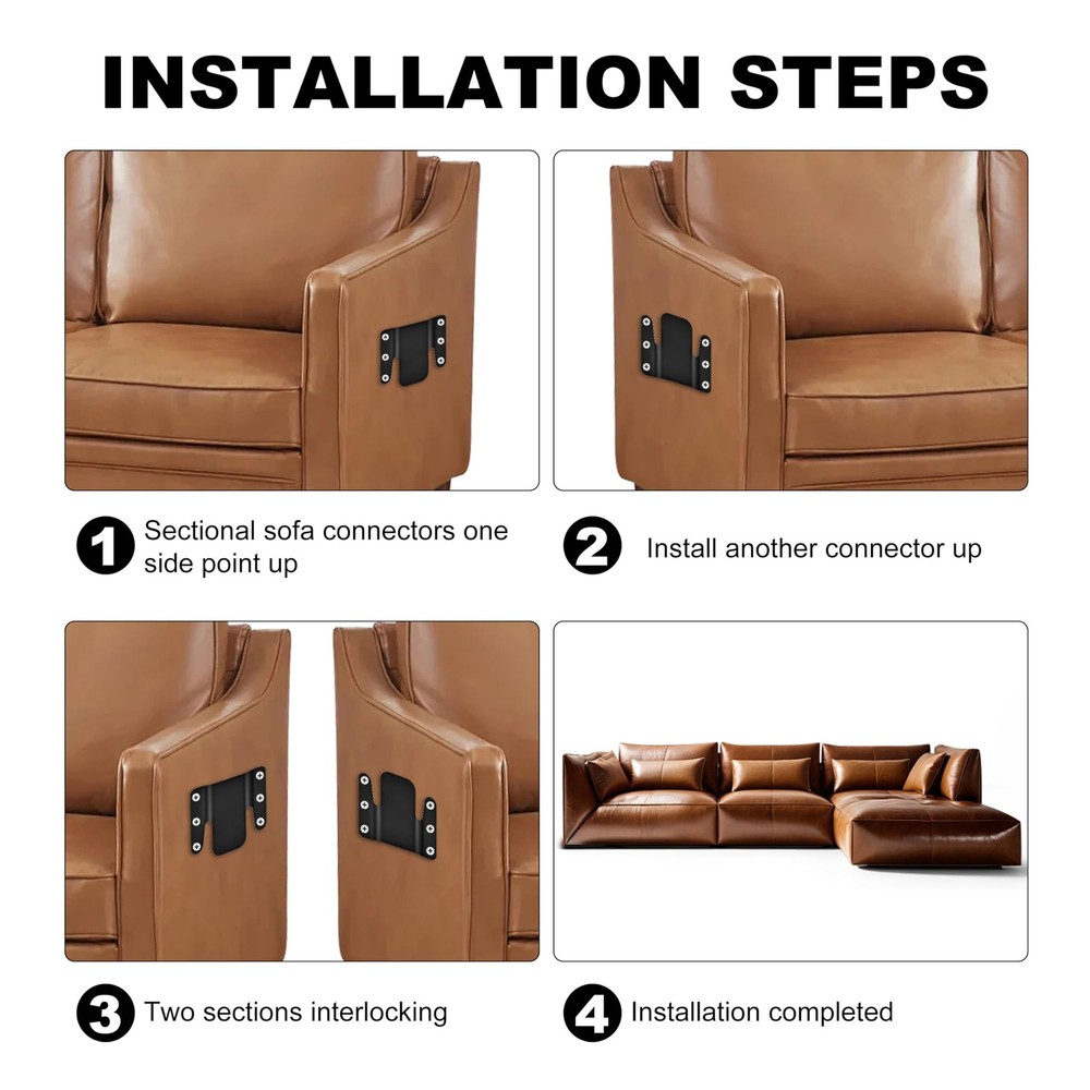 4 Pcs Sectional Couch Connectors, Sectional Sofa Connector Bracket Universal