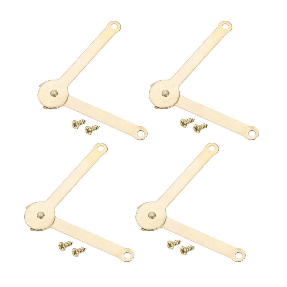 4pcs Lid Support Hinge, 4.5"x0.79" Gold Rotary Hinges