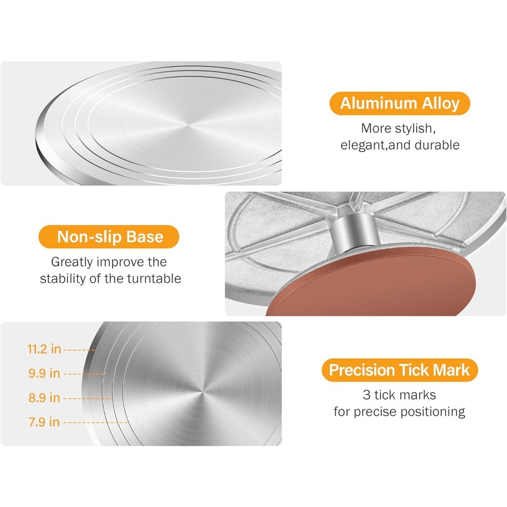 22PCS Cake Decorating Set with Aluminum Turntable, Tips and Tools