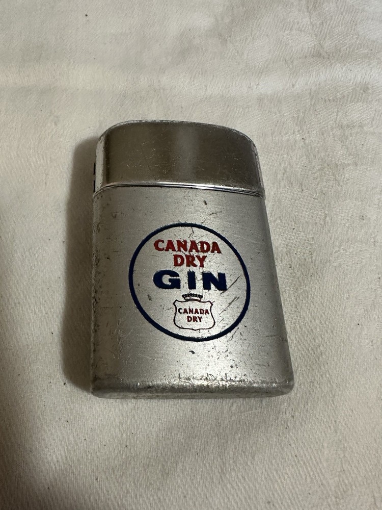 Vintage Ronson Typhoon Lighter Canada Dry Gin Sparks