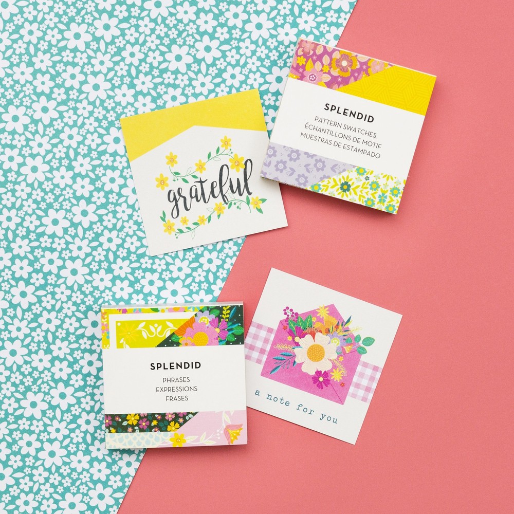 Paige Evans Splendid Mini Swatch Books 2"X2" 72/Pkg-Pattern & Phrase, 36 Sheets