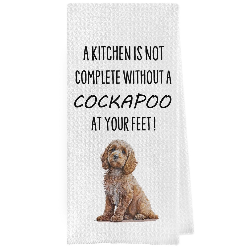 Funny Cockapoo Dish Towels - Cockapoo Decorative Waffle Weave Kitchen Towels ...