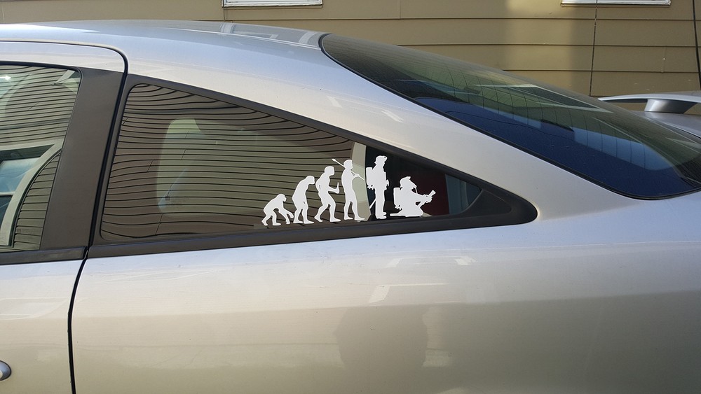 Firefighter Human Evolution Window Decal Sticker Gift Evolution humaine Pompier