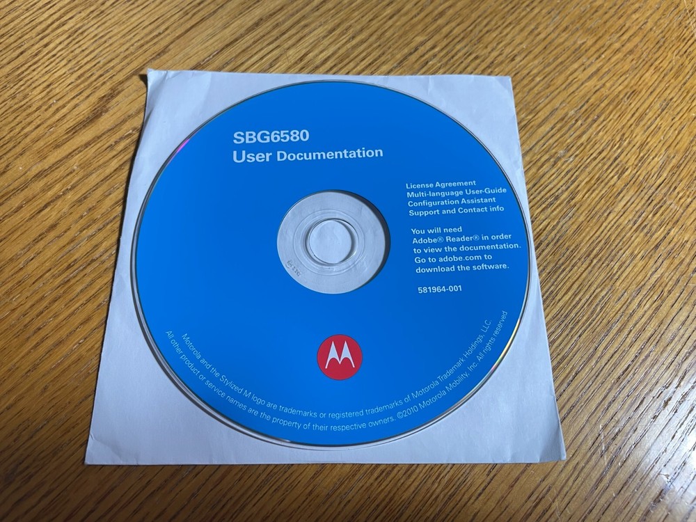 Motorola SBG6580 User Documentation CD-ROM