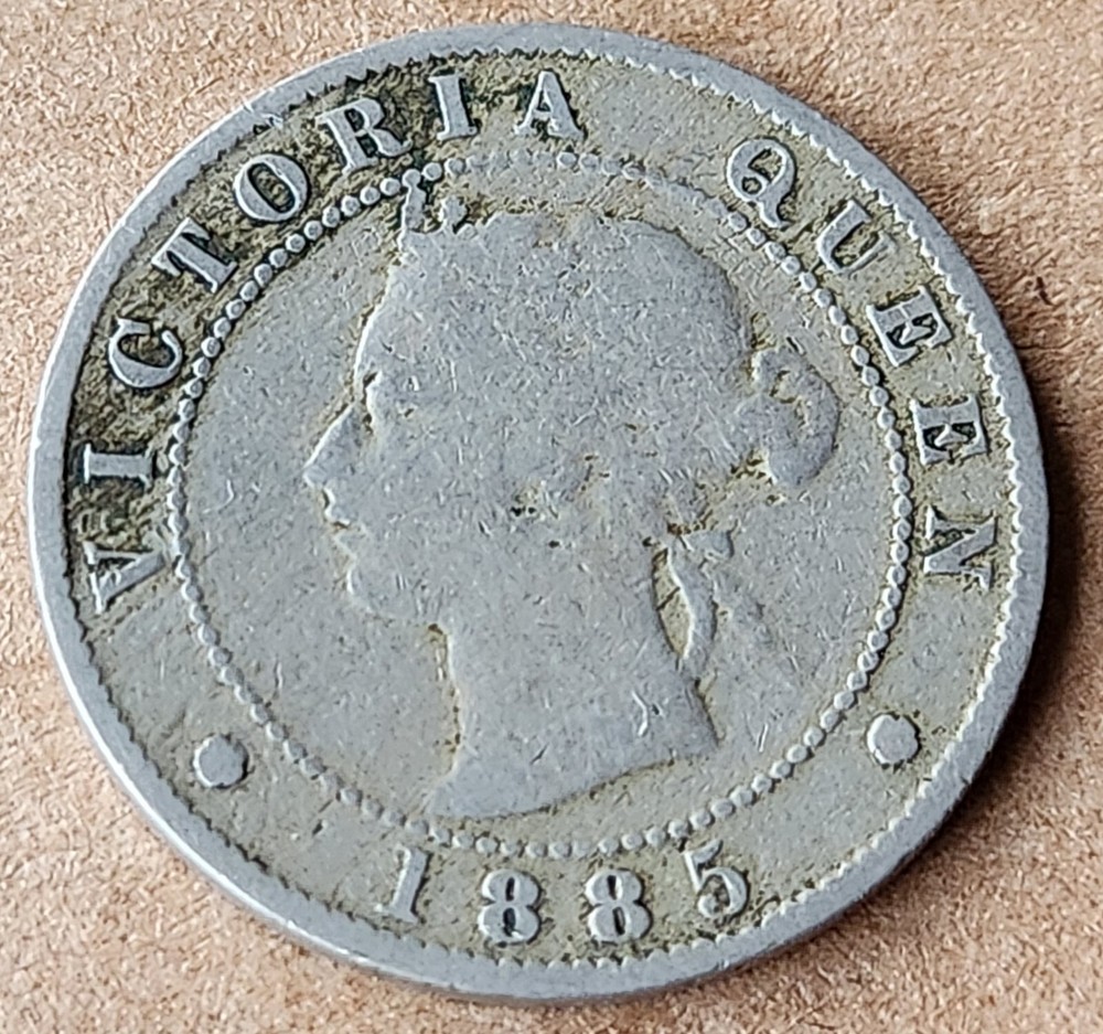•1885•BRITISH JAMAICA•HALF PENNY•