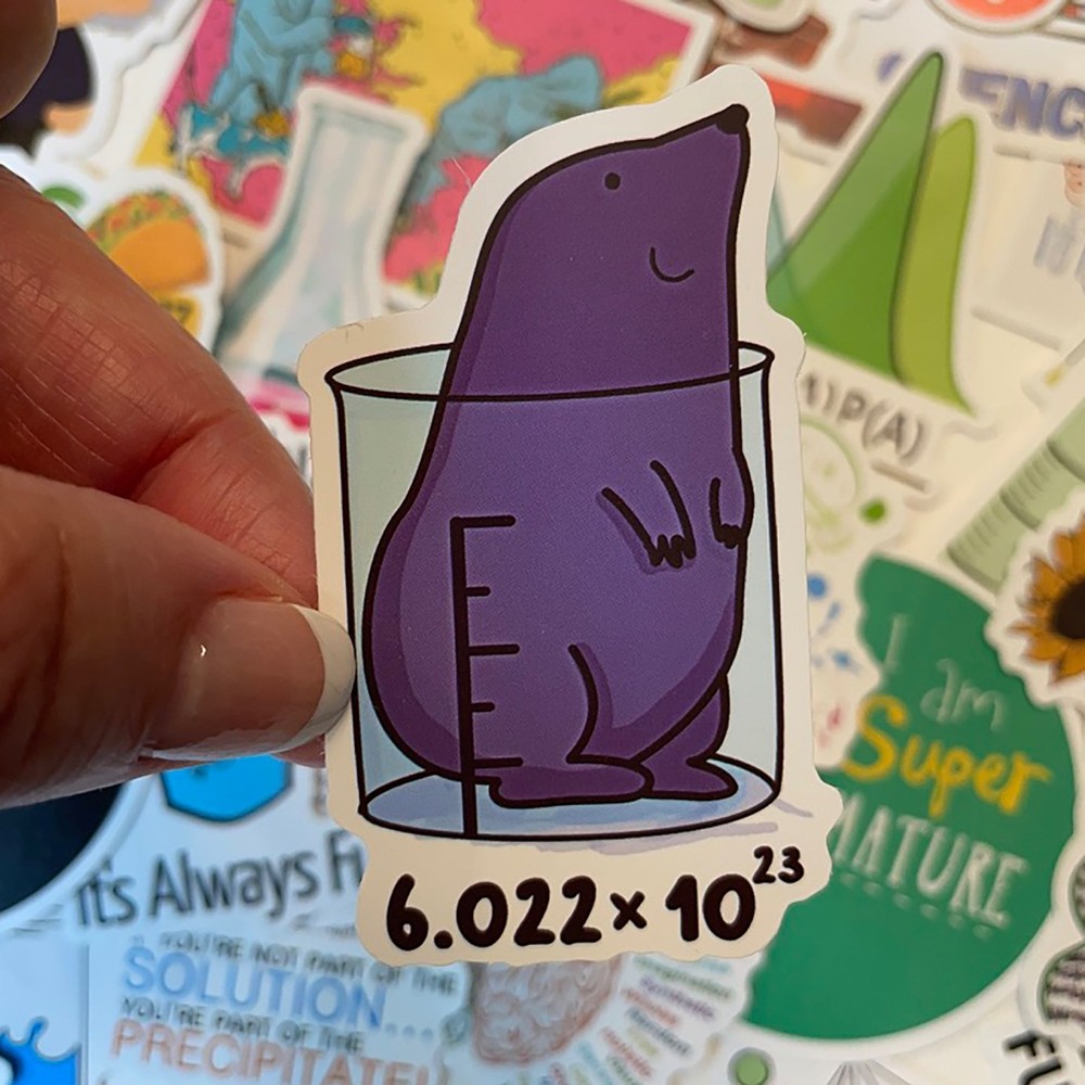 Chemistry Science Lab Stickers, Einstein, Biology, 50 pack