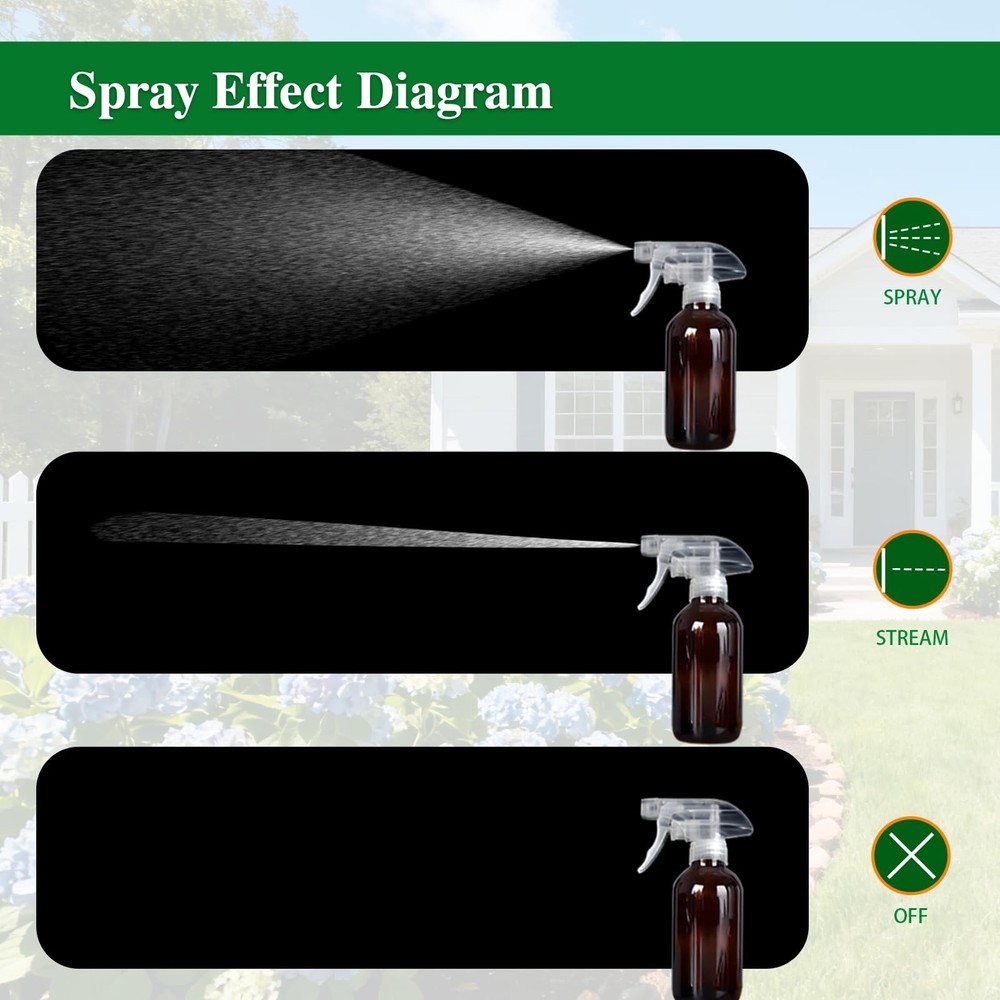 Clear Spray Nozzle Set replacement Bottle Trigger Sprayer set 4 Pack