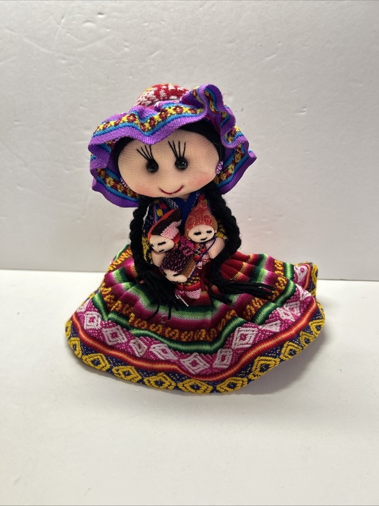7" Peruvian Cusco Handmade Rag Doll with Inca Fabric