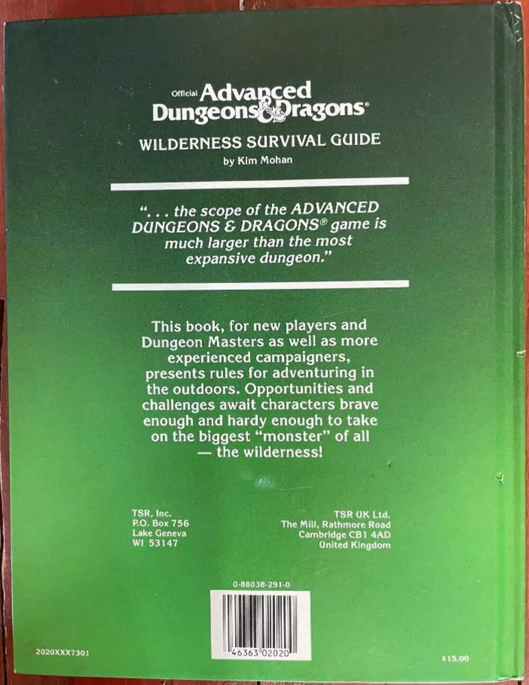 Wilderness Survival Guide 2020 Advanced Dungeons & Dragons 1e