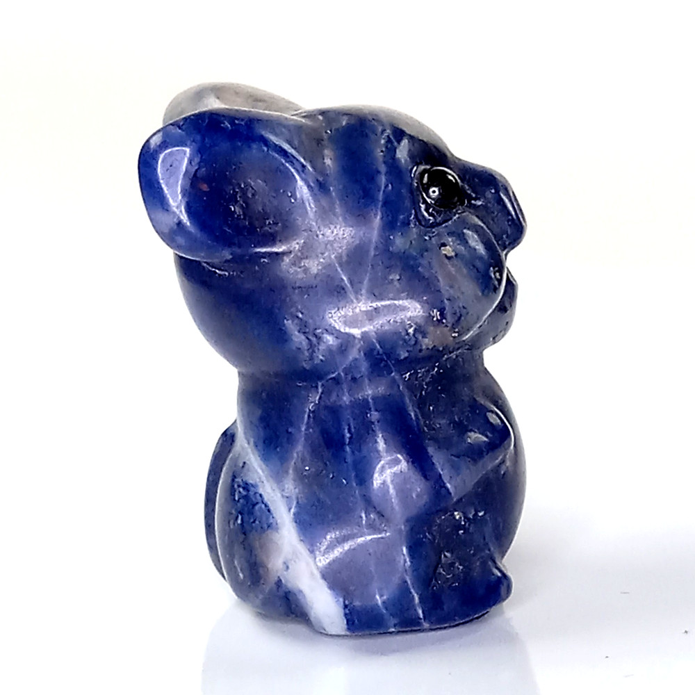 Sodalite Crystal Pig Figurine – Deep Blue Patterned | 41g | A37