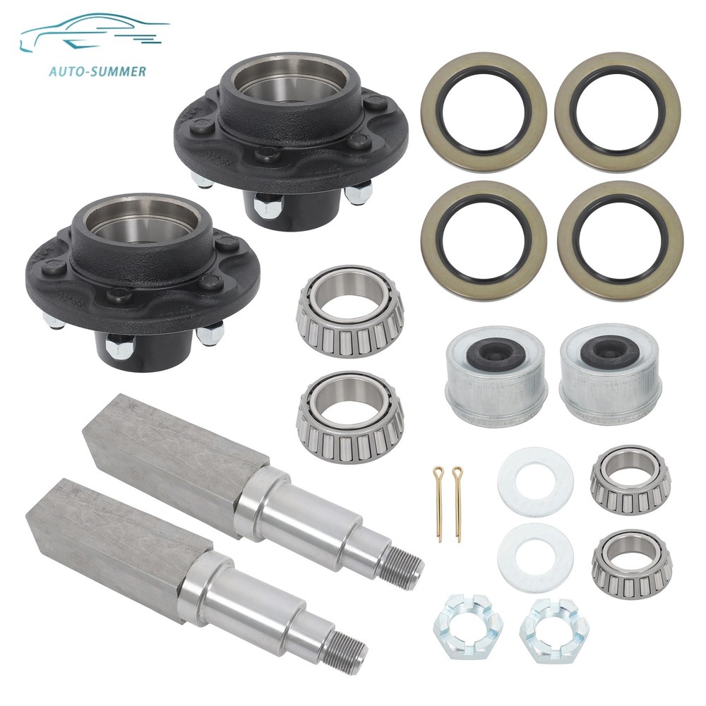 #42 Square Spindle & 6 on 5.5 Lug Trailer Idler Hub Kit w/Bearing Kit 6000 lbs