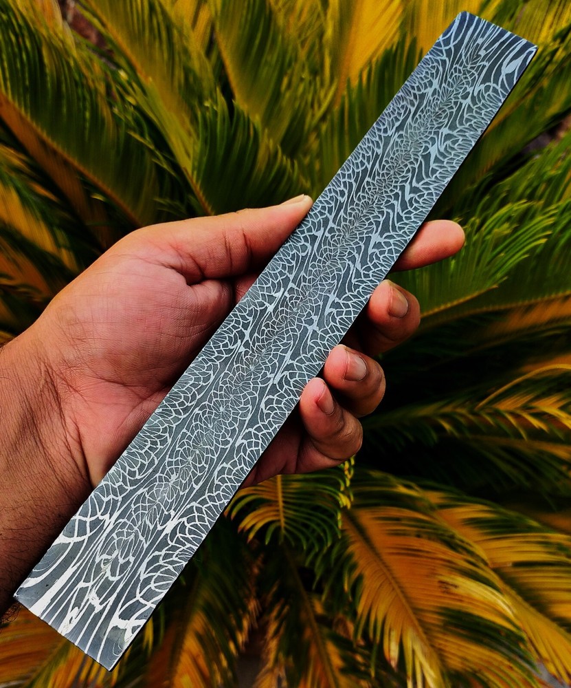 Custom Made Mosaic Damascus billet for making knife spirograph pattern DF041