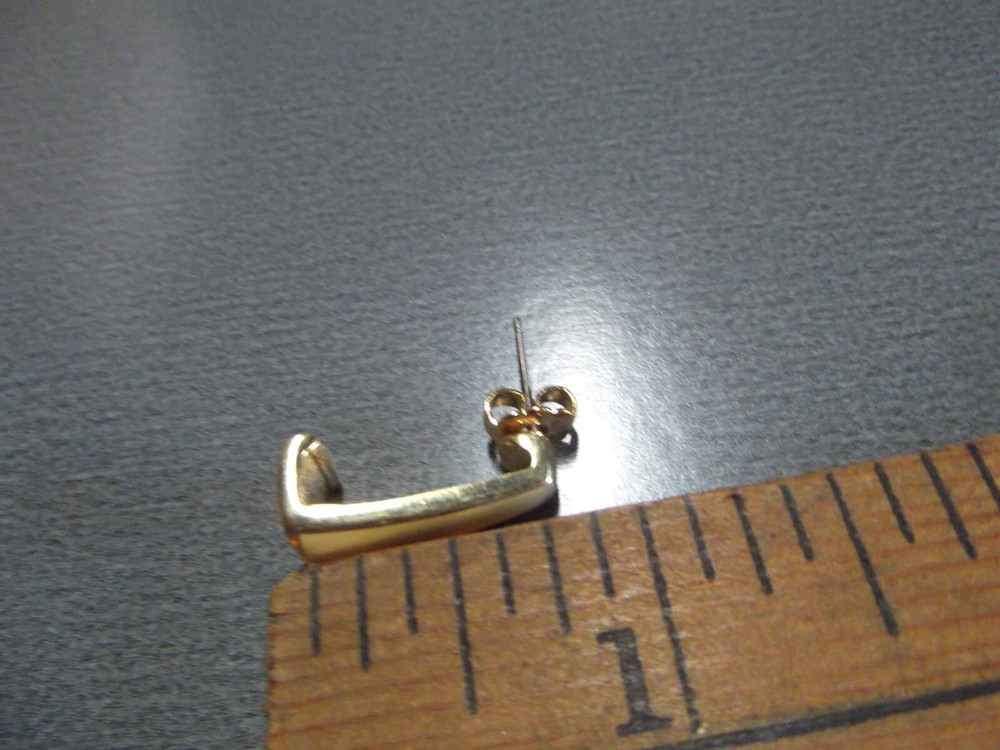 1 Pair Old .75"in Metal Gold Tone Lemon Bars Stud