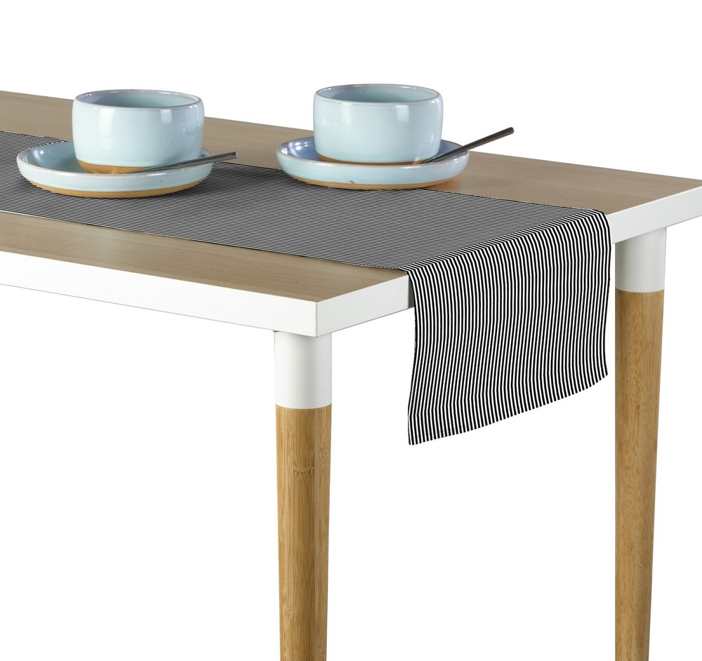 Pinstripes Black Table Runners - 12"x72" or 14"x108"