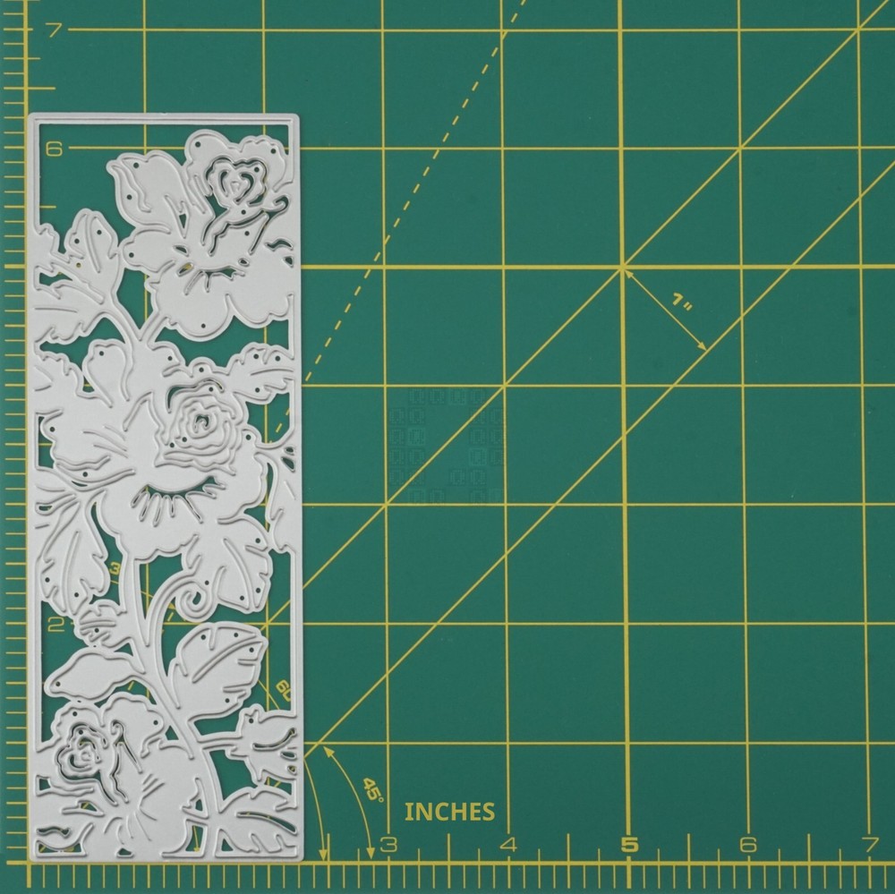 Entwined Roses Rectangular Metal Cutting Die