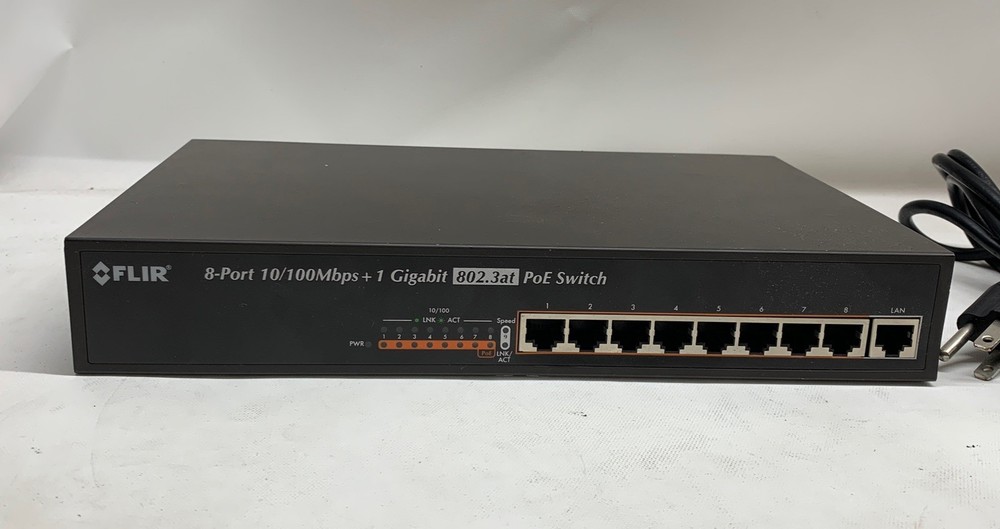 Lorex 8 Port PoE+ Switch for IP Security C amera Systems, FLIR - TESTED