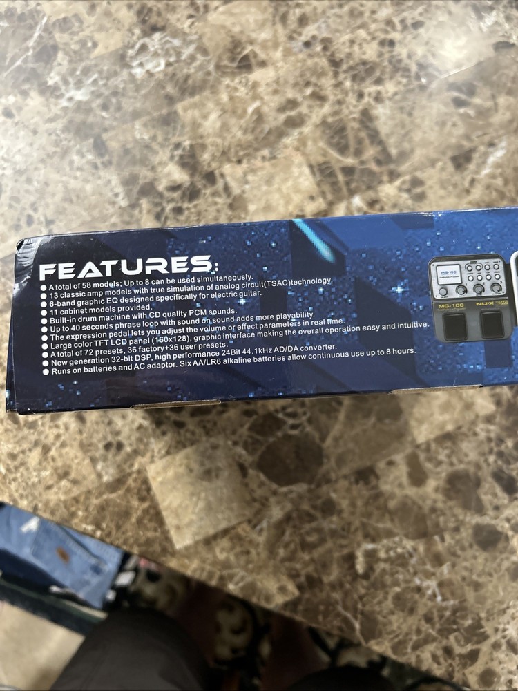 Nux Mg-100 Modeling Guitar Processor Multi Effects Drum Machine Looper