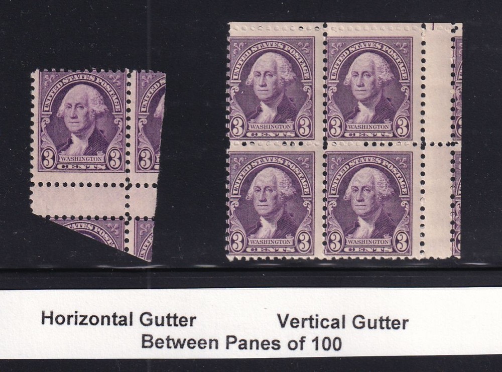 1932 Washington Sc 720 MNH EFO horizontal & vertical gutter snipes (V9