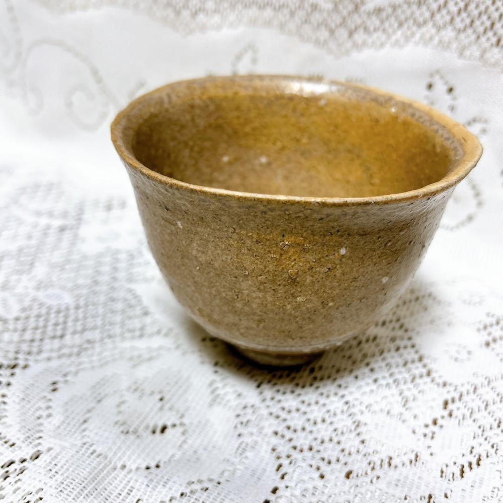 Tea Utensils Ceramic ocher may be Tokoname ware