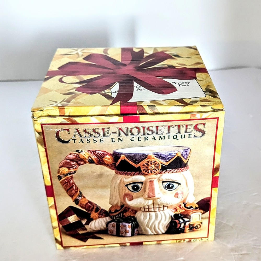 Nutcracker 3D Holiday Ceramic Coffee Mug Hand Painted 16 oz New