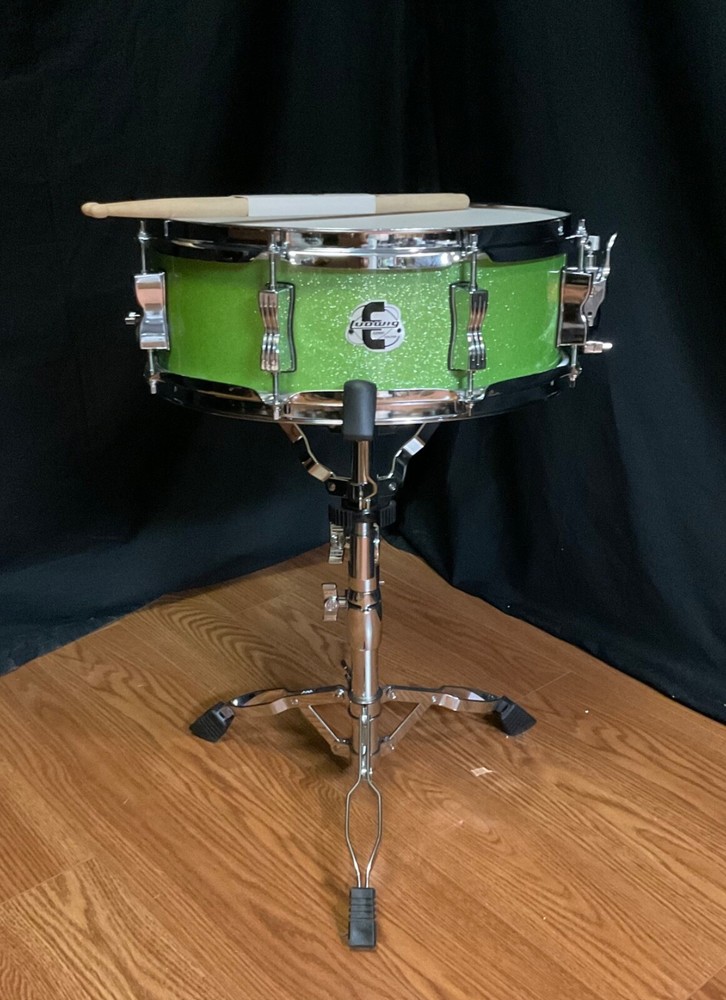 Ludwig Element Evolution Snare Drum, Stand and Sticks, Open Box, Mint Sparkle