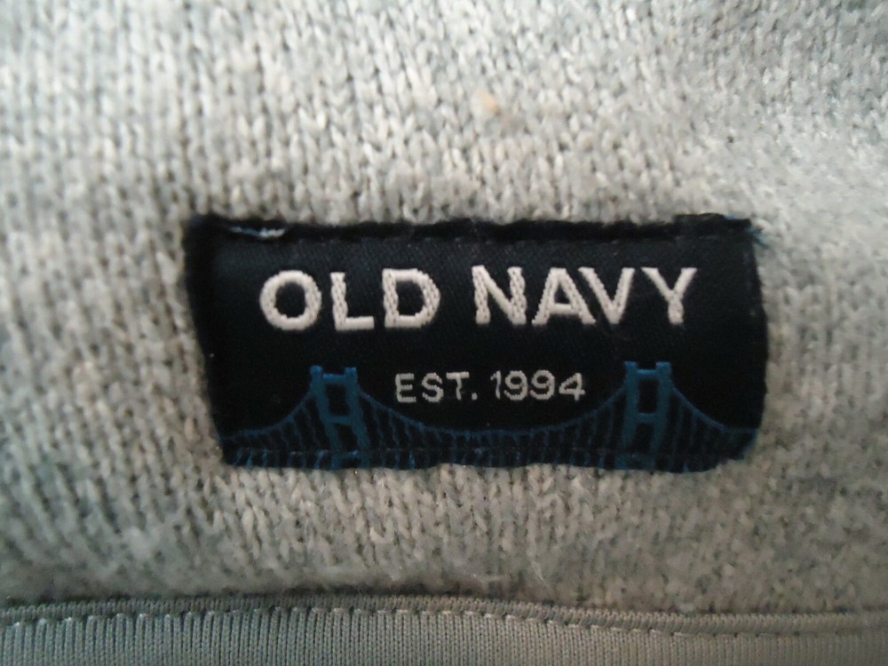 Old Navy Men’s Athletic Full Zip Jacket Patch Logo Grey Size M Medium