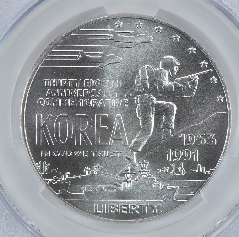 1991-D Korea Commemorative Silver Dollar MS69 CAC CACg